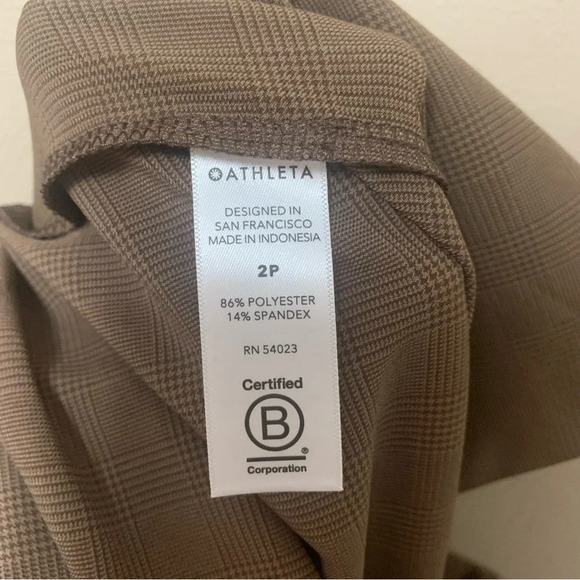 Athleta Skyline Plaid Pant II in Brown Size 2P 2 Petite - Picture 15 of 15